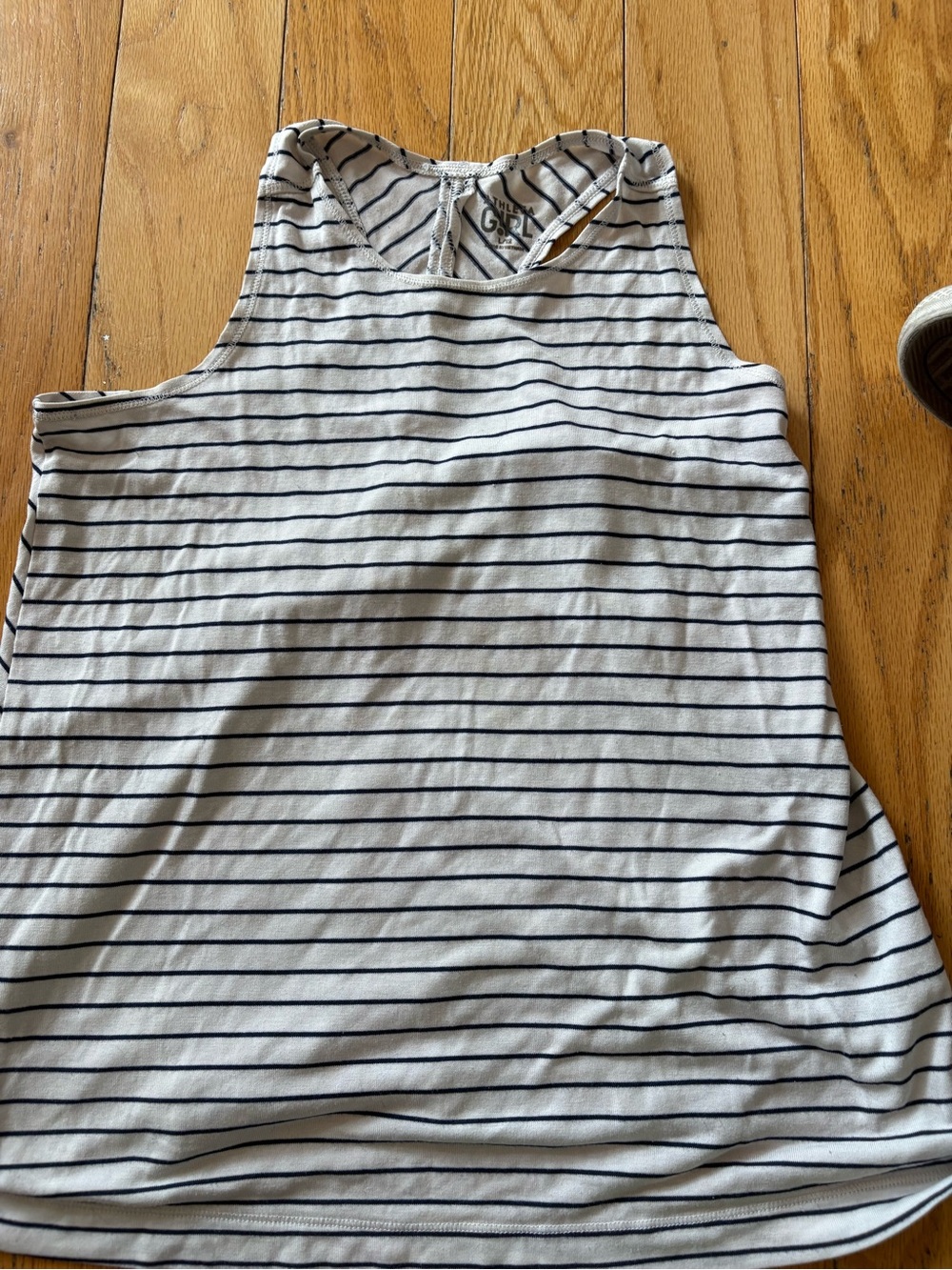 Athleta girl/White and Black Striped Racerback Tank - Girls